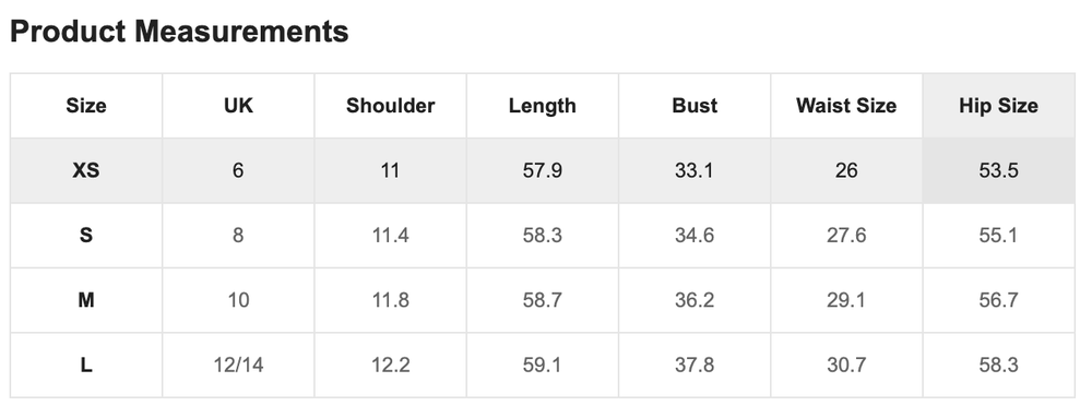Size Chart