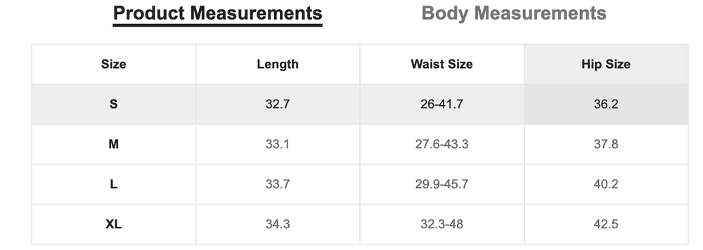 Size Chart
