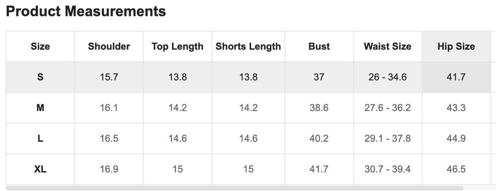 Size Chart