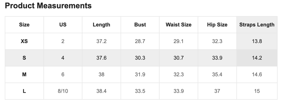 Size Chart