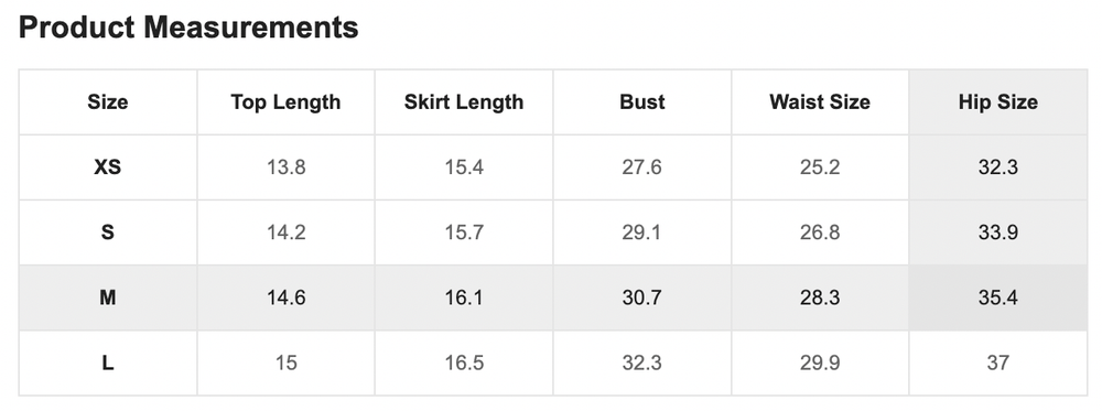 Size Chart