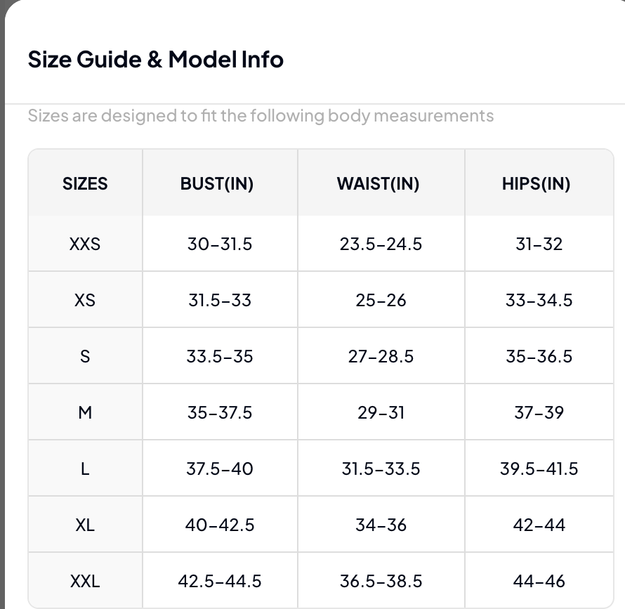 Size Chart