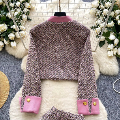 Parisian Autumn Tweed Co-Ord Set Periwinkley Shop