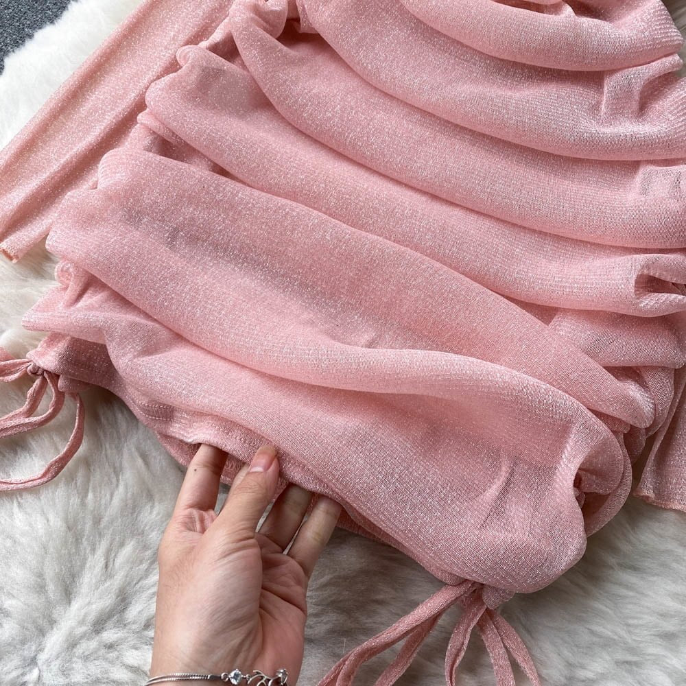 Off Shoulder bodycon mini dress -pink Periwinkley Shop