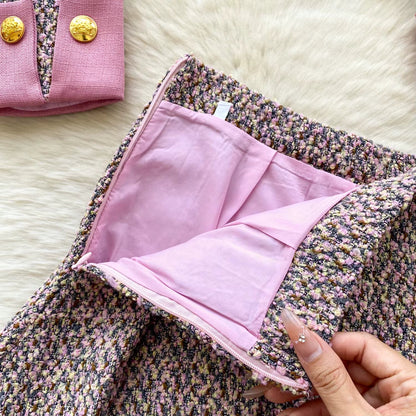 Parisian Autumn Tweed Co-Ord Set Periwinkley Shop