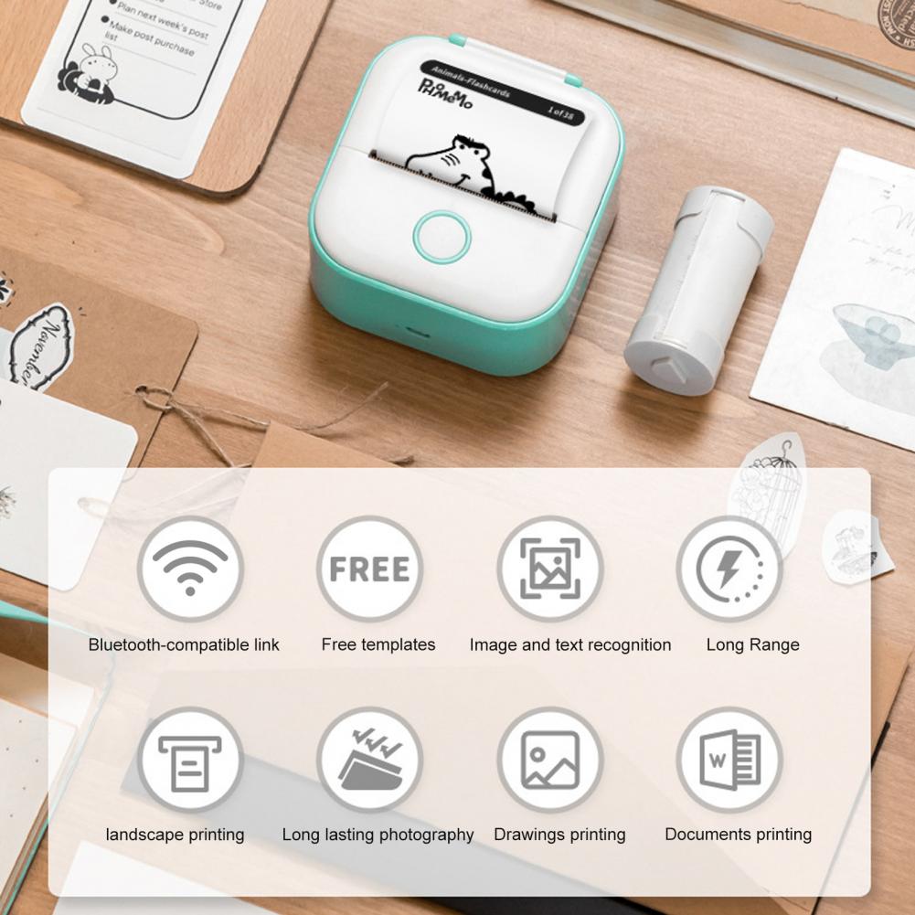 T02 Mini Pocket Printer Fast Portable Wireless Thermal Photo Printer Periwinkley Shop