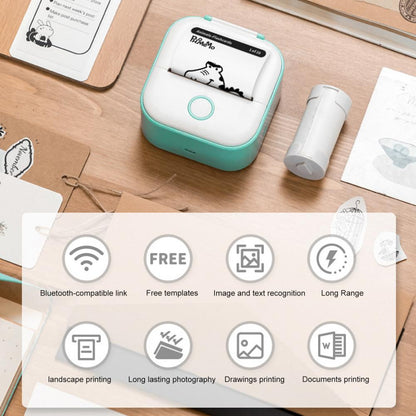 T02 Mini Pocket Printer Fast Portable Wireless Thermal Photo Printer Periwinkley Shop