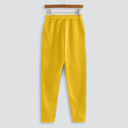 Yellow Hoodie and Joggers Tracksuit Set - Two-Piece Athleisure