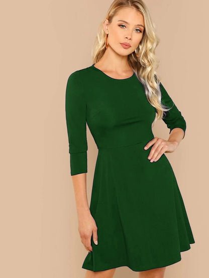 Eyelash Lace Trim Open Back Skater Dress Periwinkley Shop