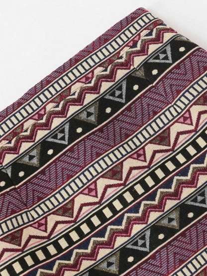 Zip Up Back Geo Print Skirt Periwinkley Shop