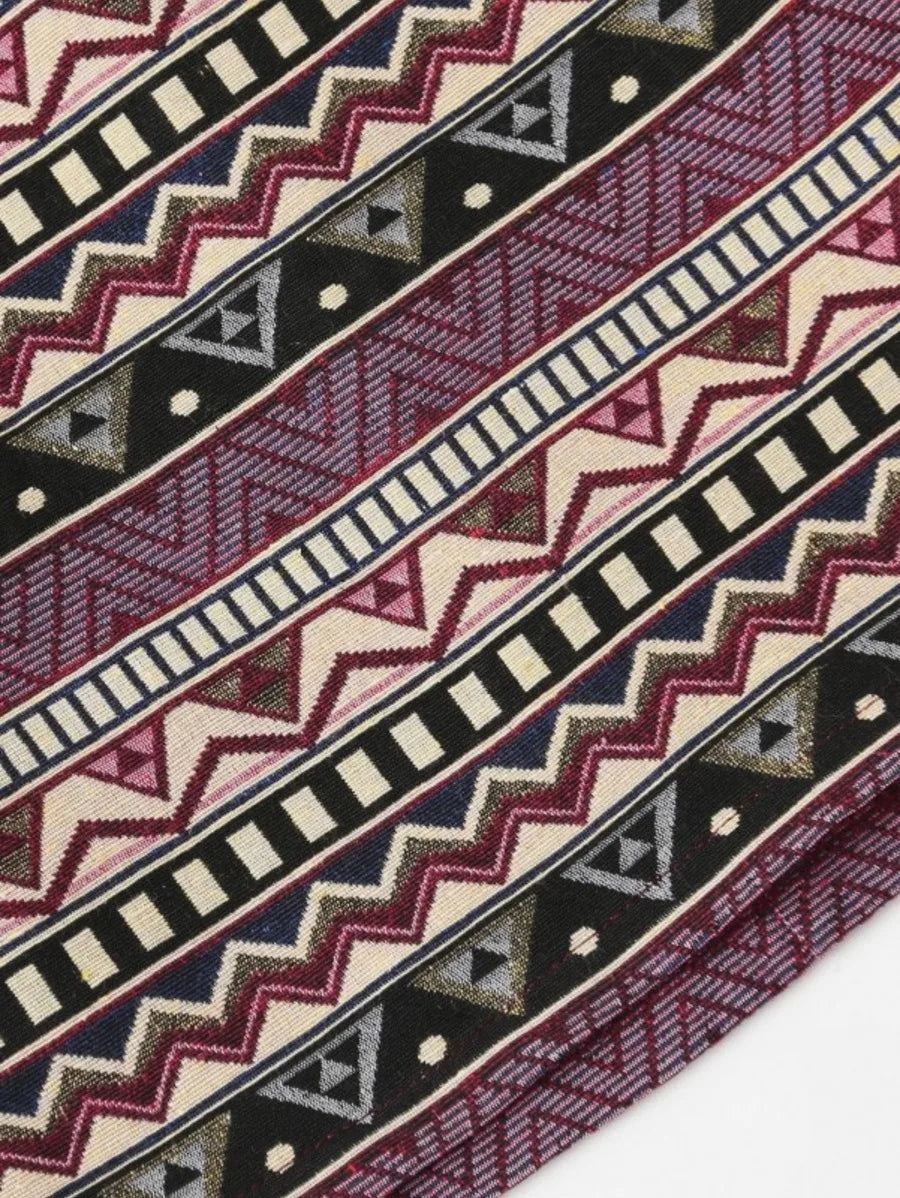 Zip Up Back Geo Print Skirt Periwinkley Shop