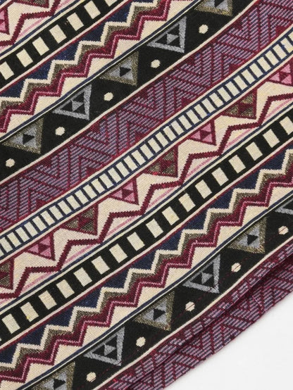 Zip Up Back Geo Print Skirt Periwinkley Shop