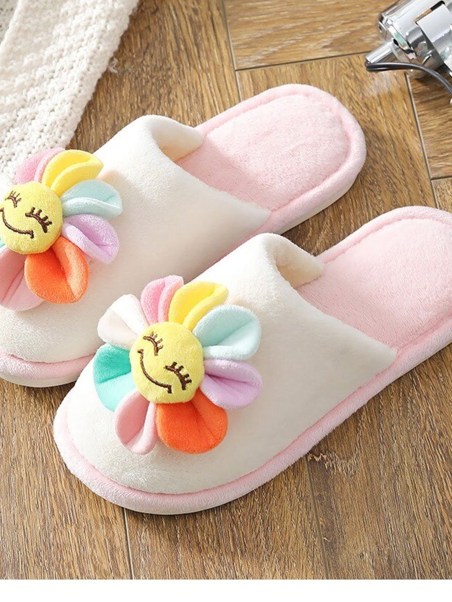 Cute 3D Smile Face Slip fur slippers Periwinkley Shop