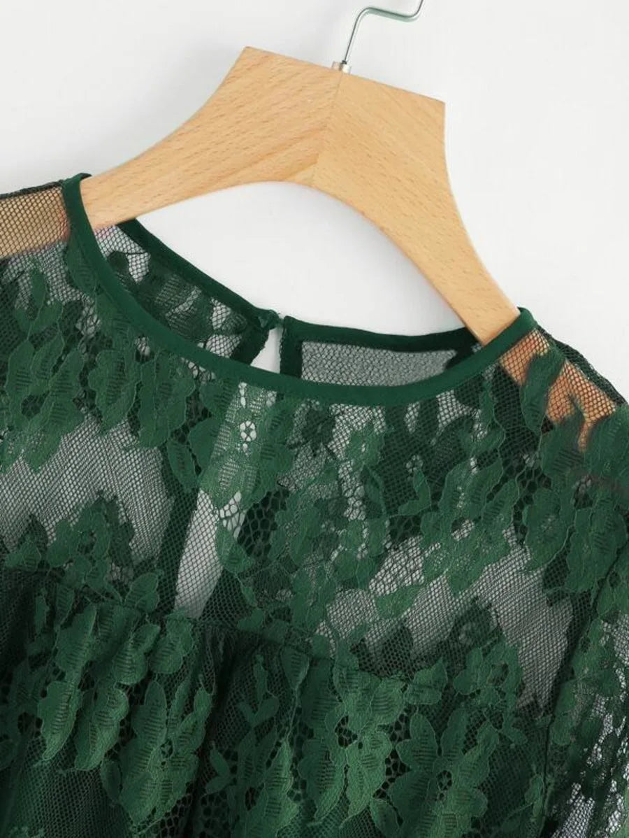 floral eyelash lace top Periwinkley Shop