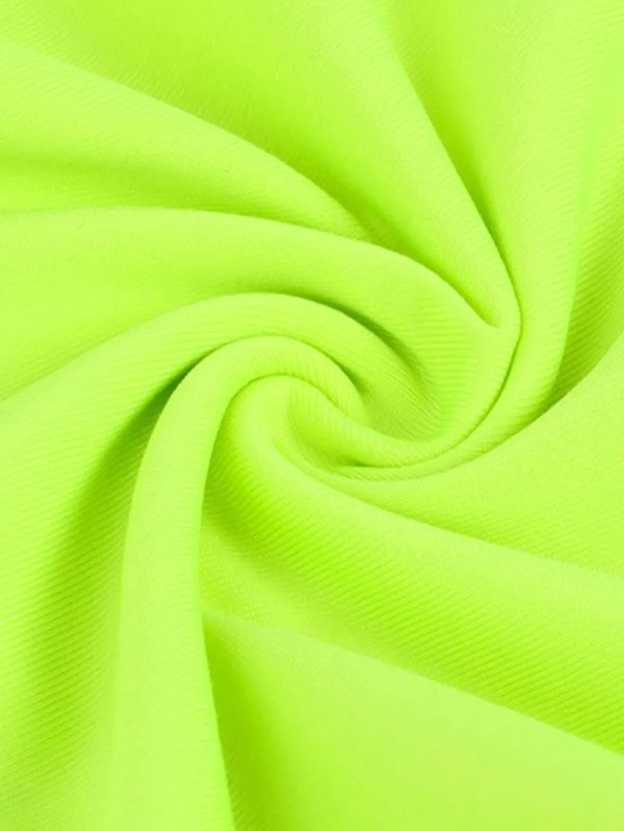 Green Neon Halter vest crop top and Leggings set Periwinkley Shop