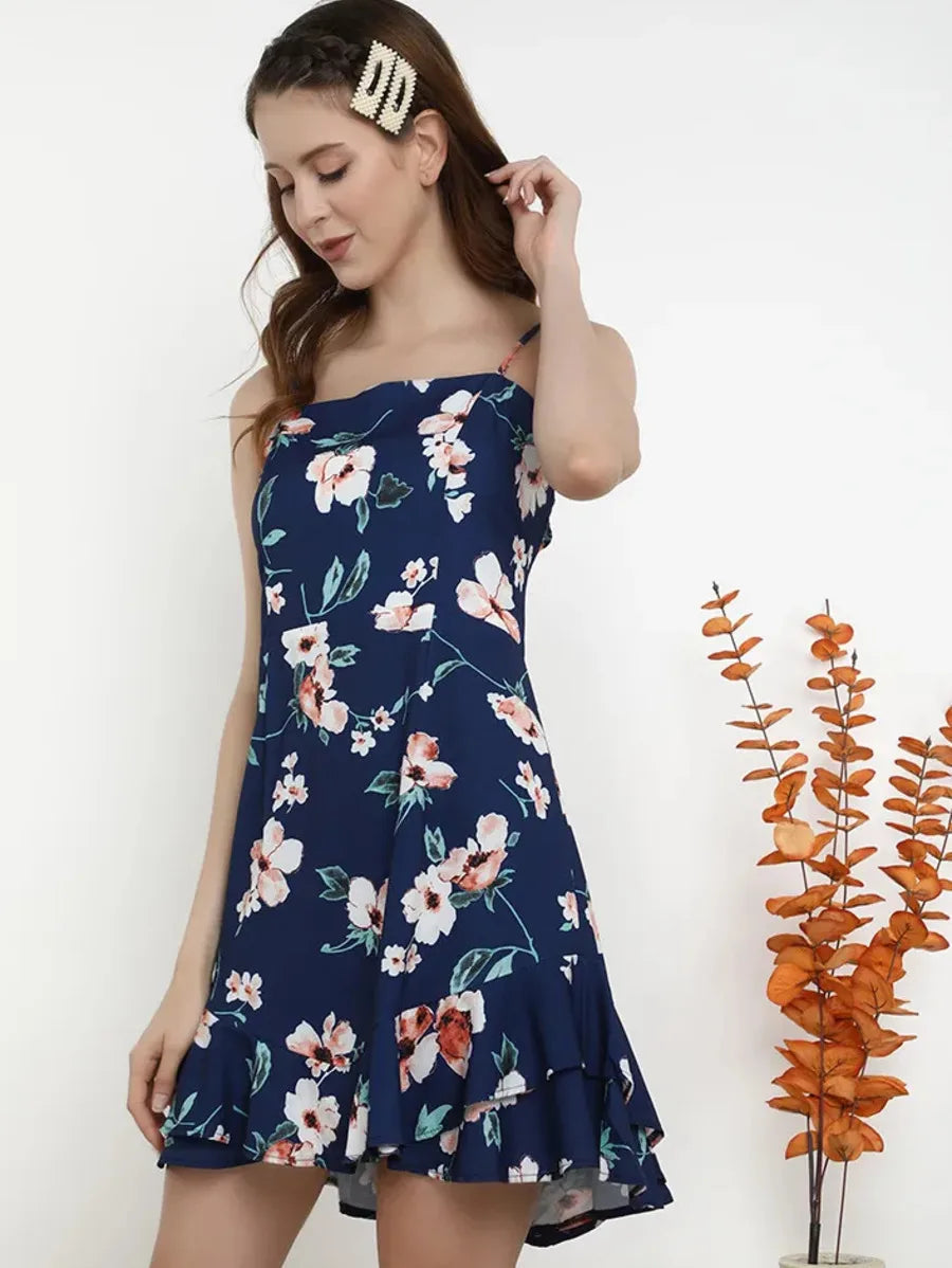 All The Way Flowers Blue Dress Periwinkley Shop