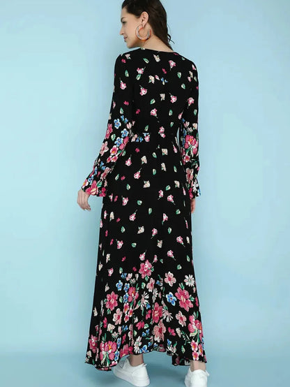 Roses For The Day Black Dress Periwinkley Shop