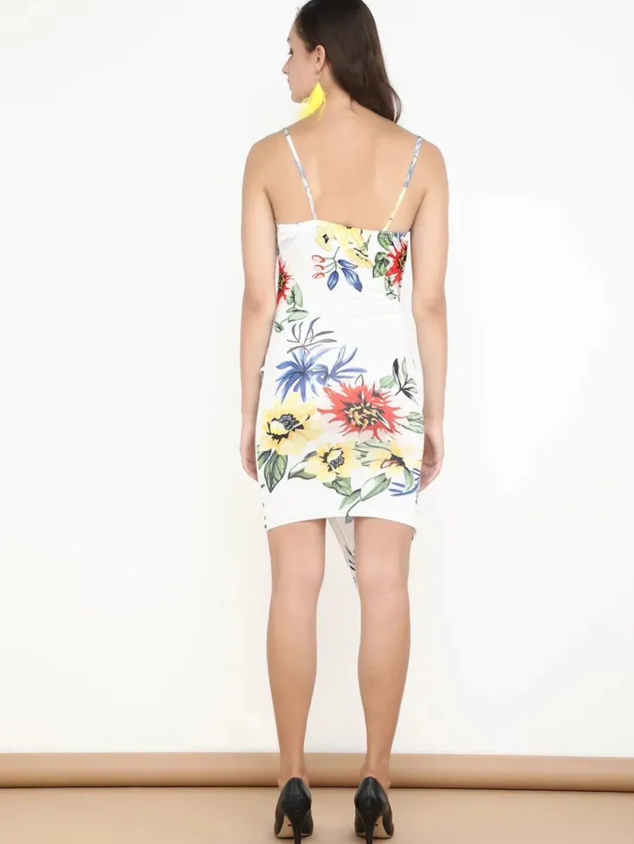 FLOWER WRAP THE DAY WHITE DRESS Periwinkley Shop