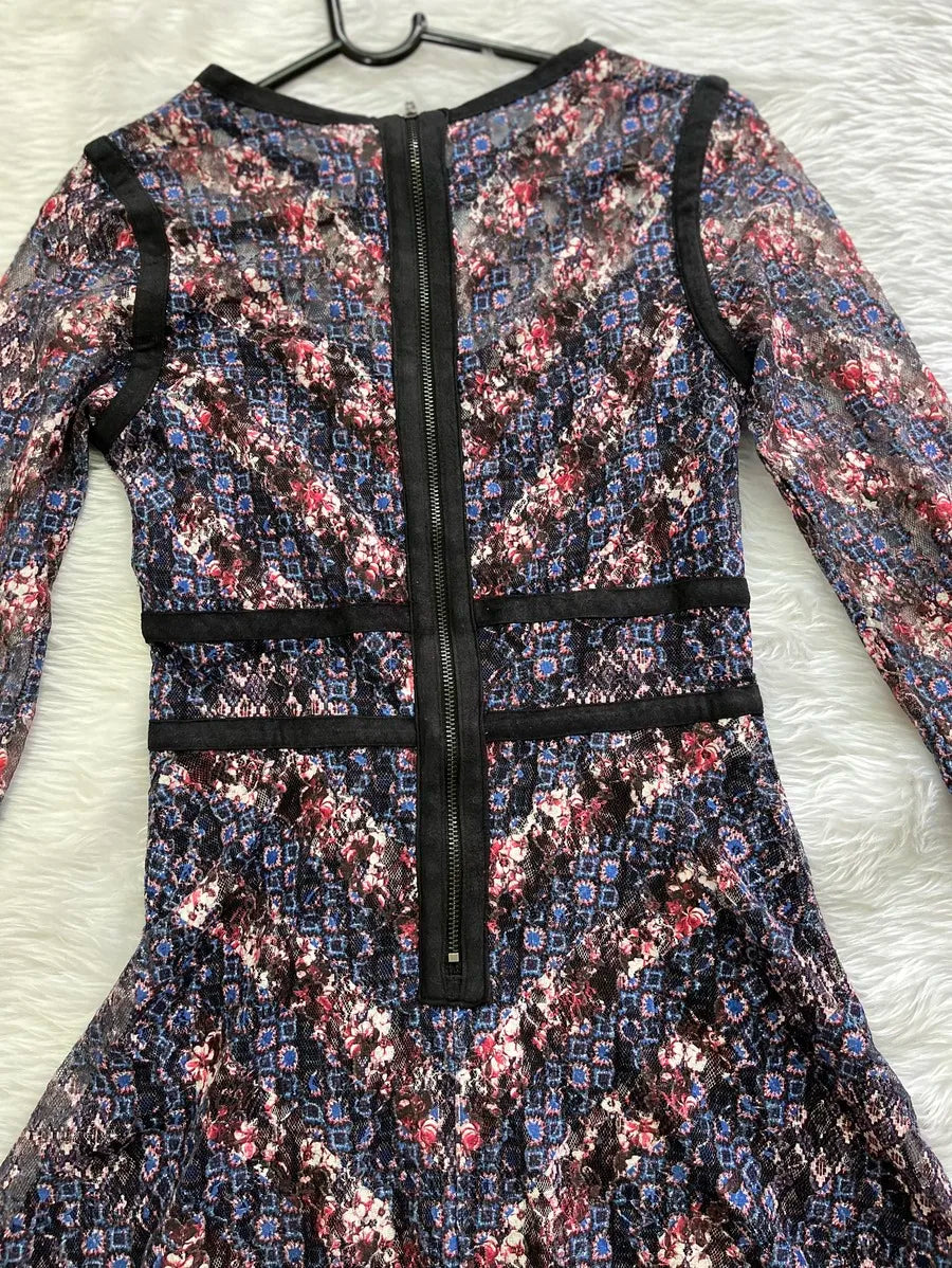 zip back skater lace dress Periwinkley Shop