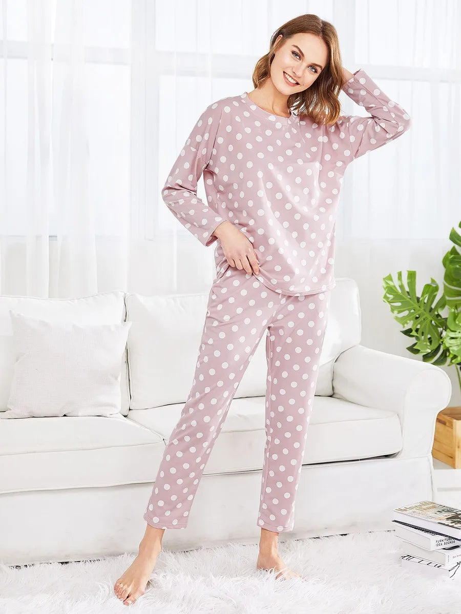 Polka Dot  Pajama Set Periwinkley Shop