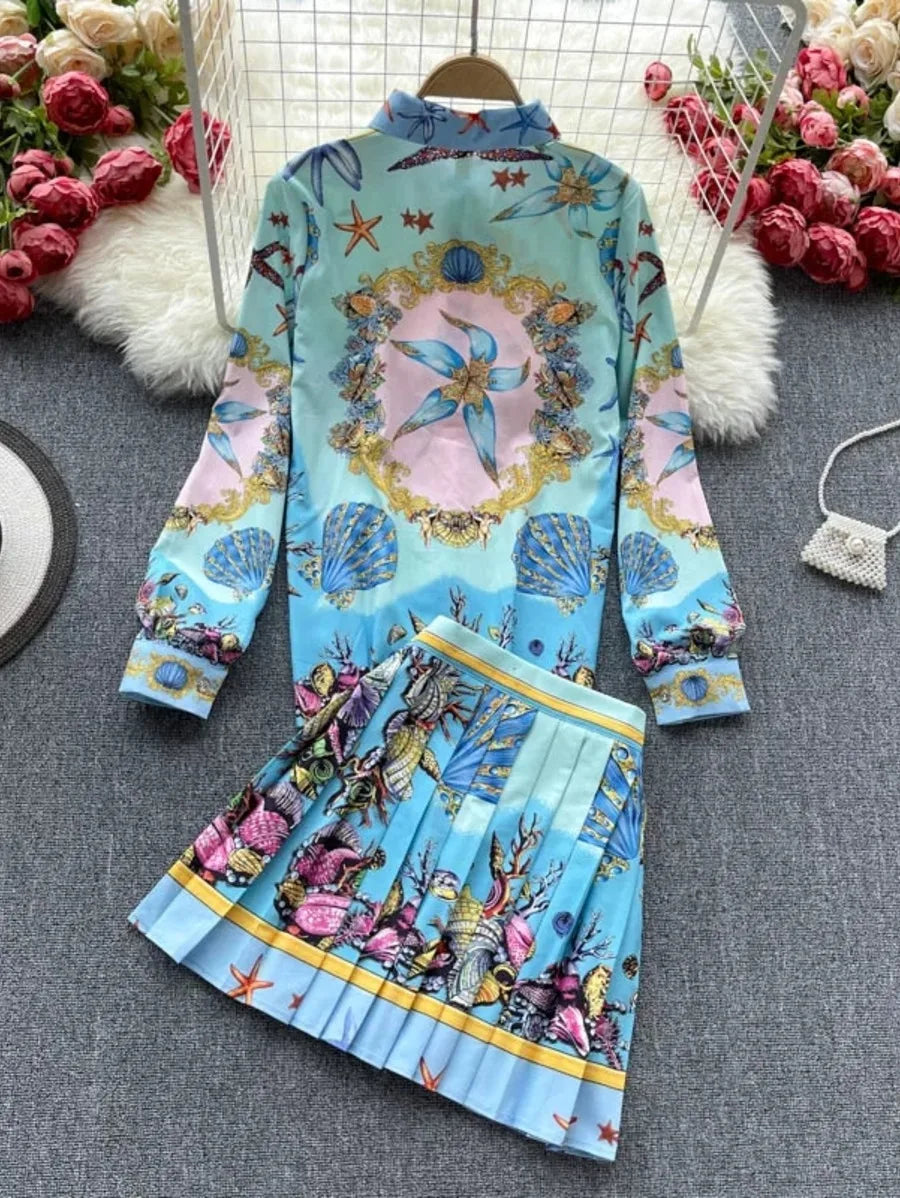 NOLITA Blouse & Skirt Set in Blue Periwinkley Shop