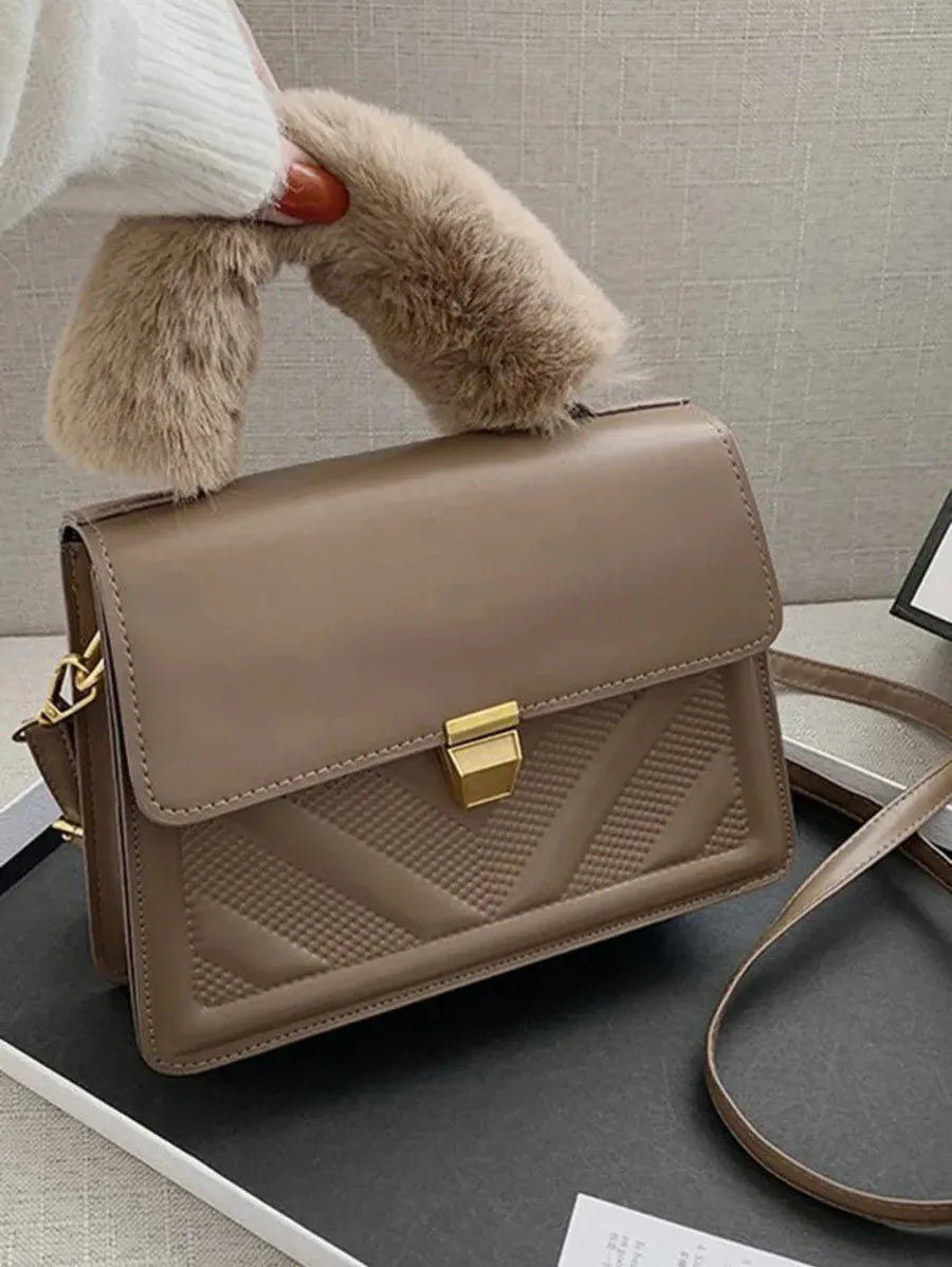 Cozy Fluff Khaki  Sling Bag Periwinkley Shop