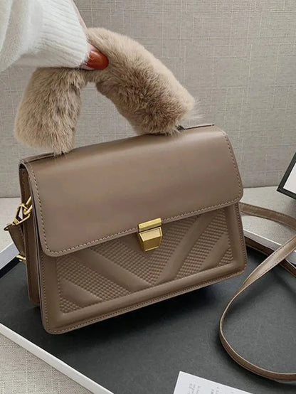 Cozy Fluff Khaki  Sling Bag Periwinkley Shop