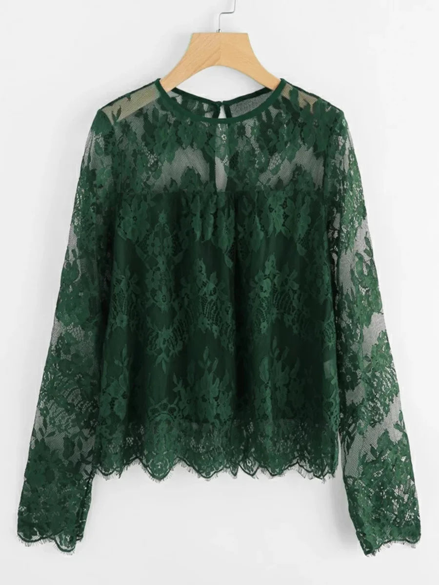 floral eyelash lace top Periwinkley Shop