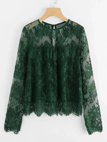 floral eyelash lace top Periwinkley Shop