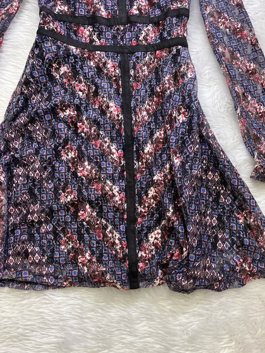 zip back skater lace dress Periwinkley Shop