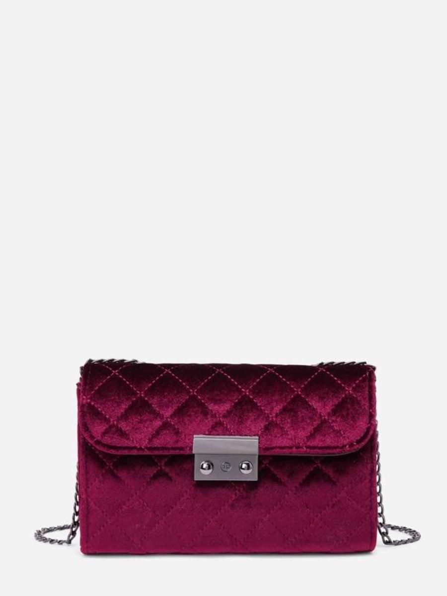 Quilted Velvet Chain Bag Periwinkley Shop