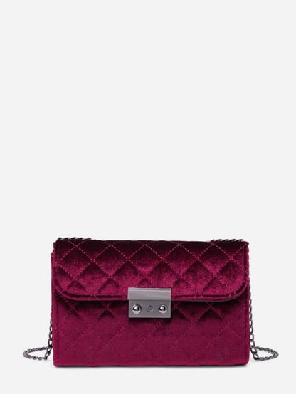 Quilted Velvet Chain Bag Periwinkley Shop