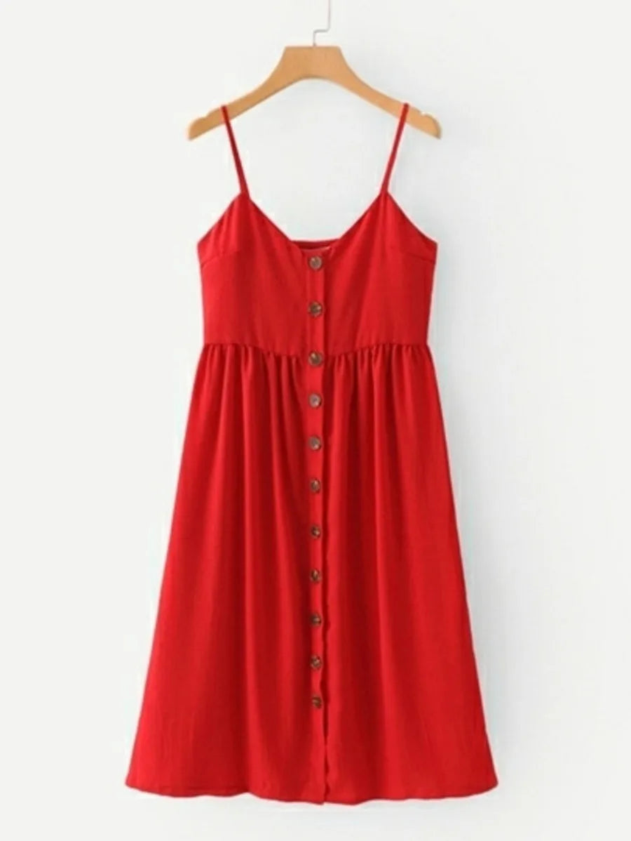 Button Through Cami Dress Periwinkley Shop