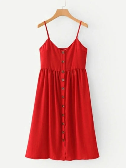 Button Through Cami Dress Periwinkley Shop