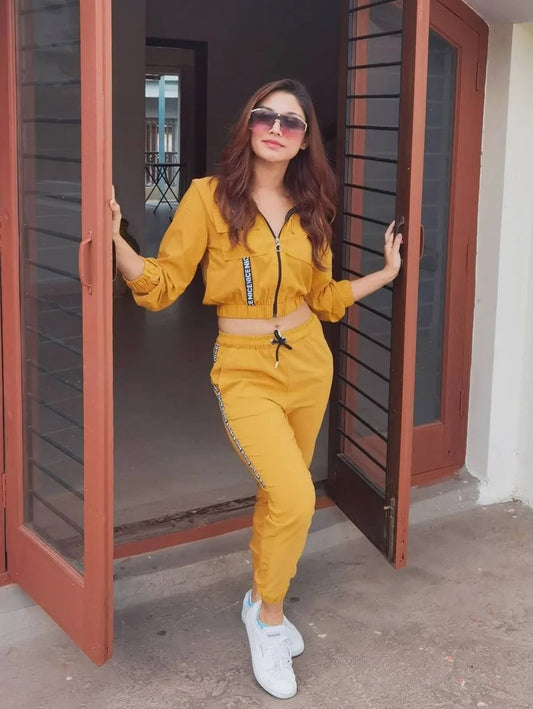 Letter print yellow top and  pants set Periwinkley Shop