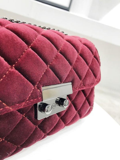 Quilted Velvet Chain Bag Periwinkley Shop