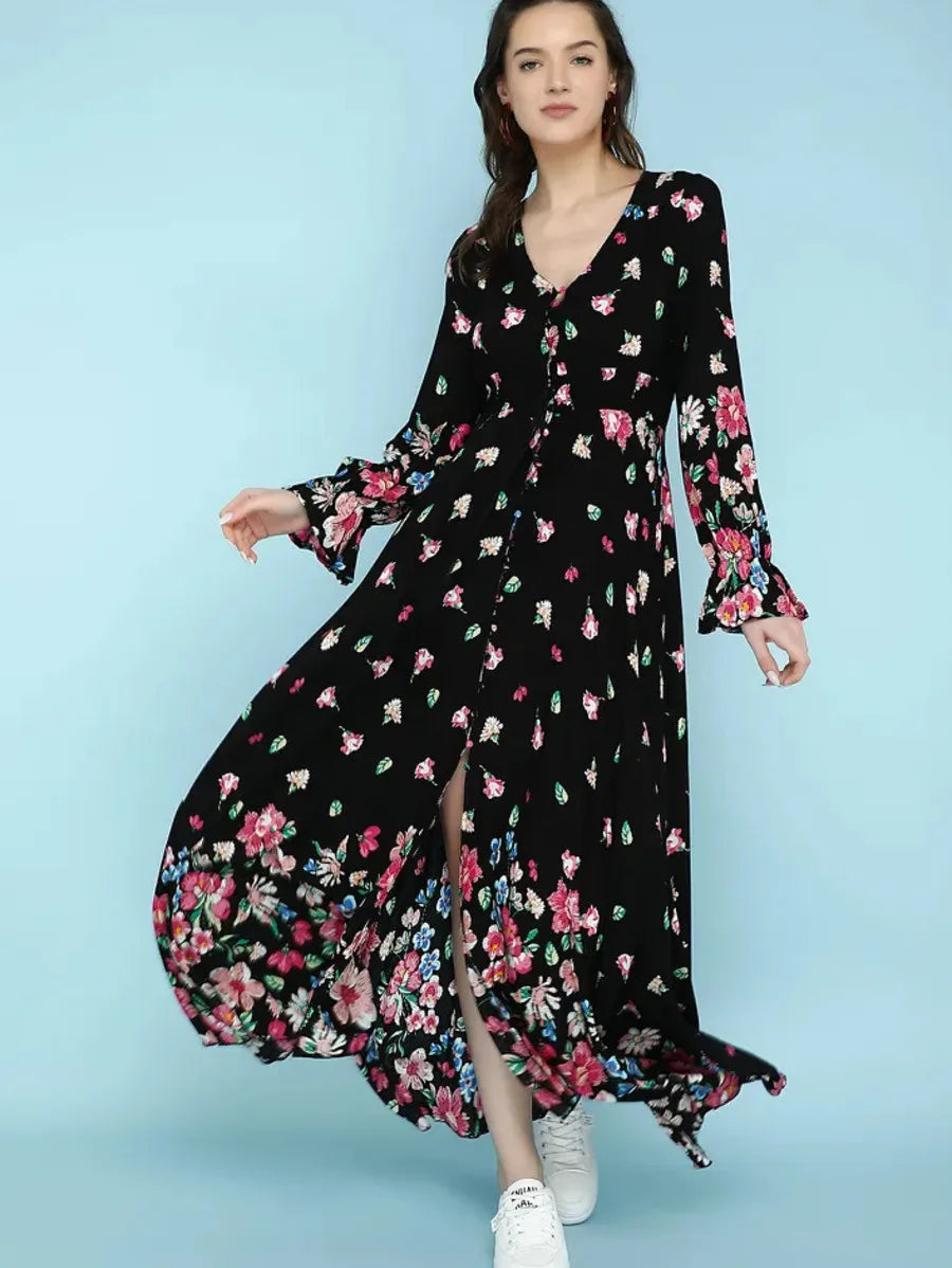 Roses For The Day Black Dress Periwinkley Shop