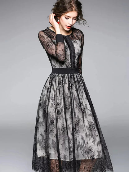 Eyelash Lace Trim Lace Dress Periwinkley Shop