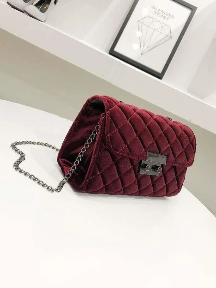 Quilted Velvet Chain Bag Periwinkley Shop