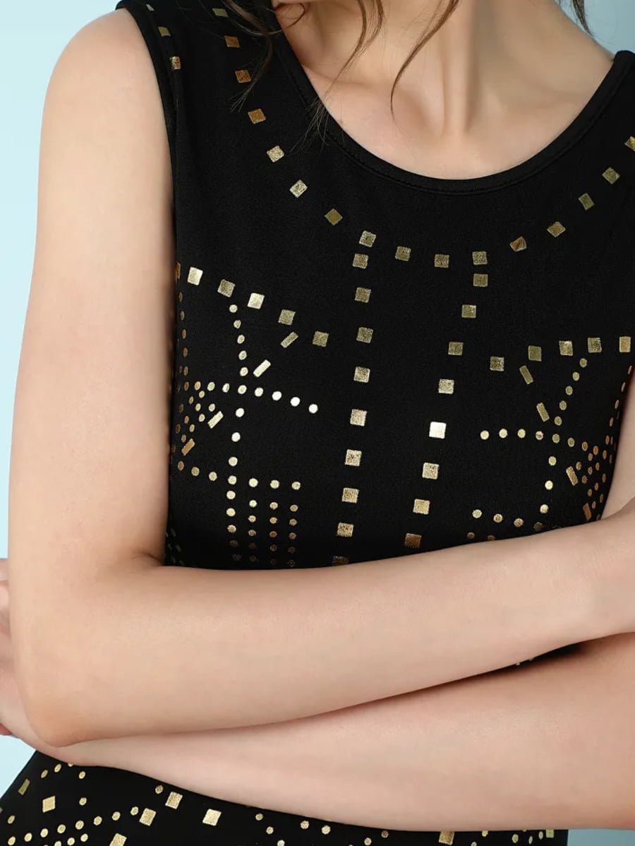 Gold Over Me Black Dress Periwinkley Shop