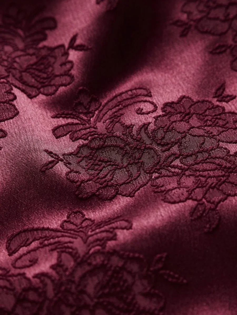 Box Pleated Floral Jacquard Satin Cami Dress Periwinkley Shop