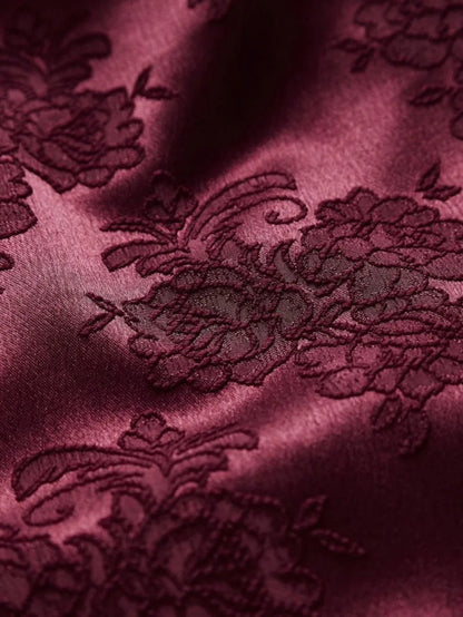 Box Pleated Floral Jacquard Satin Cami Dress Periwinkley Shop
