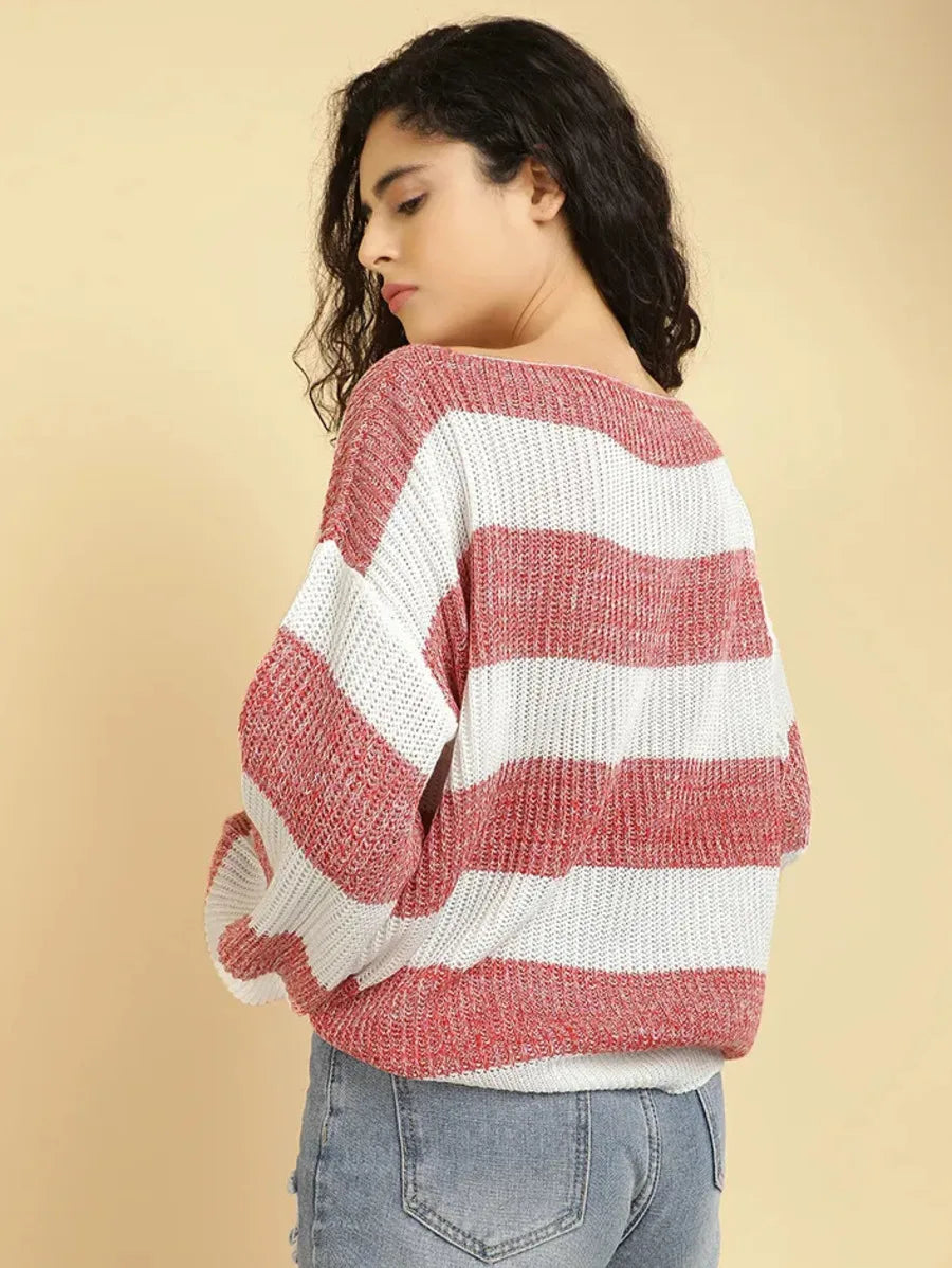 Felt Cute Might Disappear Red Striped Jumper Periwinkley Shop