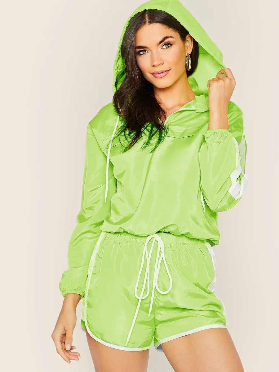 zip half placket silky hoodie Periwinkley Shop