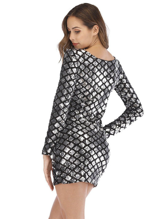 v neck sequin dress Periwinkley Shop