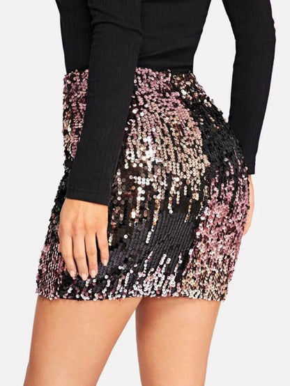 color block sequin skirt Periwinkley Shop