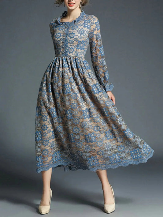 Lace dress with scalloped trim Periwinkley Shop