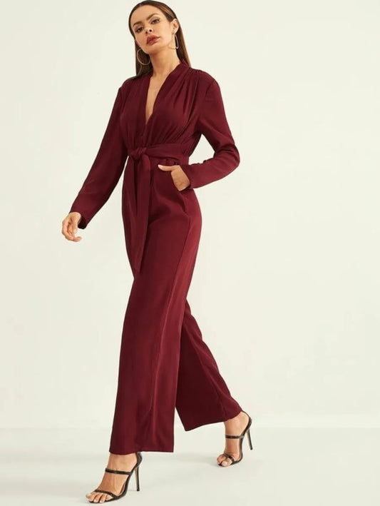 wide leg solid jumpsuit Periwinkley Shop