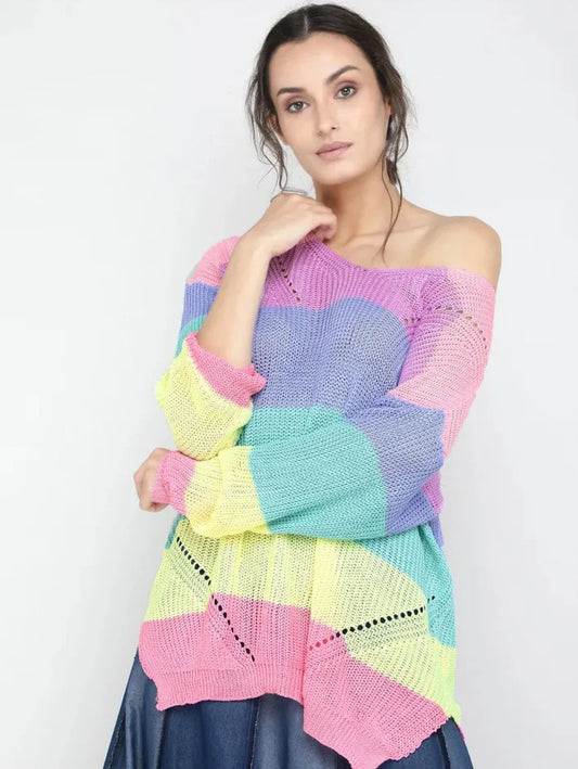 Stripe Me Pink Jumper Periwinkley Shop