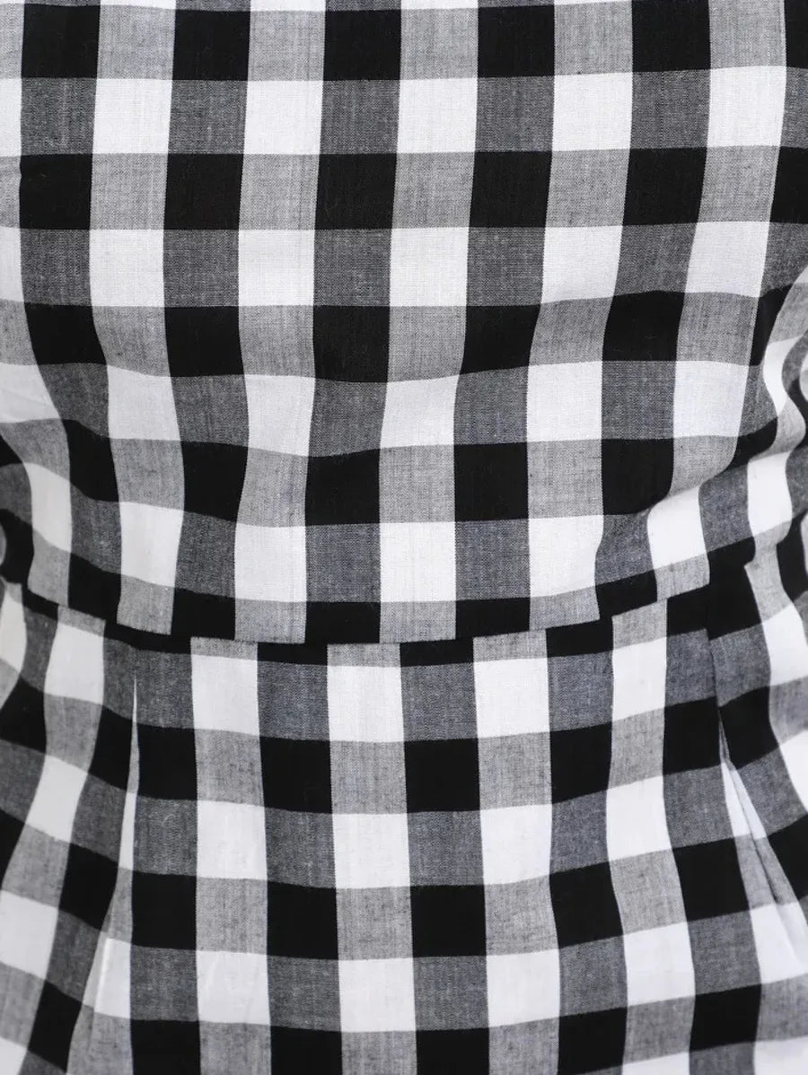 Check Me Out Plaid Bodycon Dress In Black Periwinkley Shop